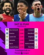 Premier League matchday 27 fixtures